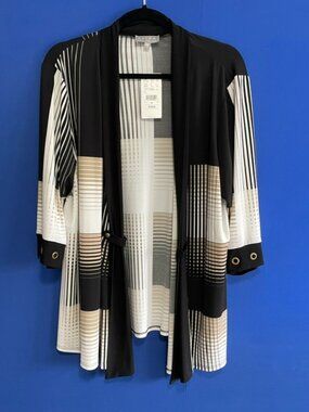 Laura Plus NWT Geometric Open-Front Duster Cardigan Topper - Size 1X